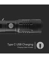 V-Tac 10W LED lommelykt - 1000 lumens, oppladbar, IP54