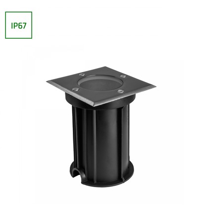 Lukka Connect nedgravningsspot - Firkantet, Alu, GU10, gjennomkoblet