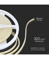 5m 10W/m Vanntett COB-LED strip - 24V DC, IP67, 320 LED pr. meter, COB LED