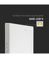 18W LED taklampe - 21,4 x 21,4 cm, høyde: 3,1 cm, hvit kant