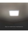 18W LED taklampe - 21,4 x 21,4 cm, høyde: 3,1 cm, hvit kant