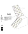 11W per trinn Trappe LED COB stripsett - 24V DC, IP20, Opptil 16 trinn, tenn/slukk