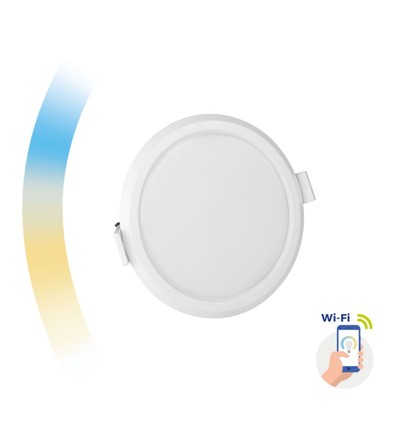 Outlet: 22W Smart Home LED innfellingspanel - Tuya/Smart Life, Google Home og app, Hull: Ø20,5 cm, Mål: Ø21,5 cm