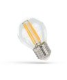 E27 4W LED kronepære - G45, filament, klart glass