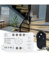 Trappe LED COB stripsett, 11W per trinn - 24V DC, IP20, Opptil 16 trinn, med sensor + fjernkontroll