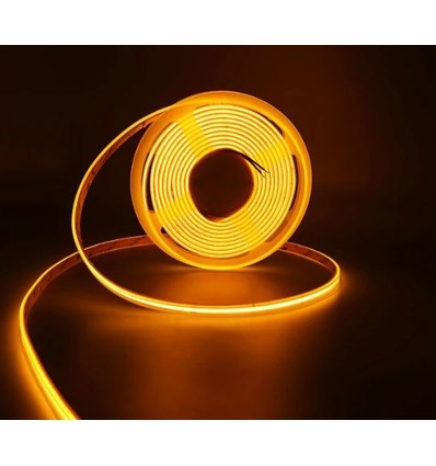 5m 10W/m Ravfarget COB-LED strip - 24V DC, IP67, 320 LED pr. meter, COB LED