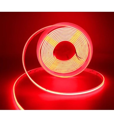 5m 10W/m Rød COB-LED strip - 24V DC, IP67, 320 LED pr. meter, COB LED