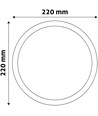 Ø22 cm LED innfellingspanel, 18W - Hull: Ø20,2 cm