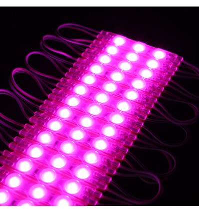 1,1W pr. stk. Vanntett rosa LED-modul - 12V DC, IP66, perfekt for skilt og spesialløsninger