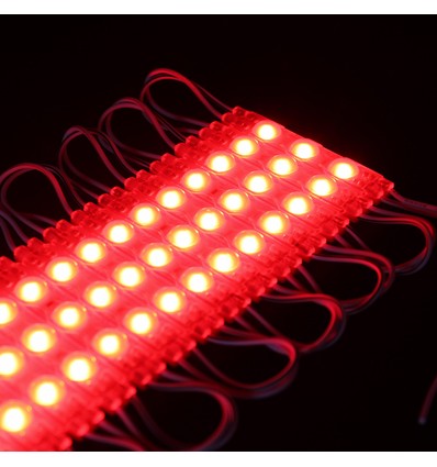 1,1W pr. stk. Vanntett rød LED-modul - 12V DC, IP66, perfekt for skilt og spesialløsninger