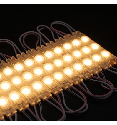 1,1W pr. stk. Vanntett varmhvit LED-modul - 12V DC, IP66, perfekt for skilt og spesialløsninger