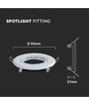 2 stk. MR16 eller GU10 Downlight-sett, Hvit, Hull: Ø7 cm, Mål: Ø9,3 cm