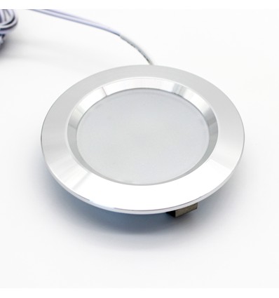 2,7W Ø6,8cm Reco68 møbelspot for innfelling RA92 - 12V DC, Hull: Ø5,5 cm, Mål: Ø6,8 cm, børstet stål