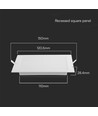 6W 12cm x 12cm LED innfellingspanel - Hull: 11cm x 11cm, Mål: 12cm x 12cm