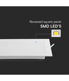 22cm x 22cm LED innfellingspanel, 18W - Hull: 20,5cm x 20,5cm