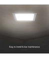 22cm x 22cm LED innfellingspanel, 18W - Hull: 20,5cm x 20,5cm