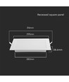 LED innfellingspanel, 24W - Hull: 28cm x 28cm, mål: 29,5cm x 29,5cm