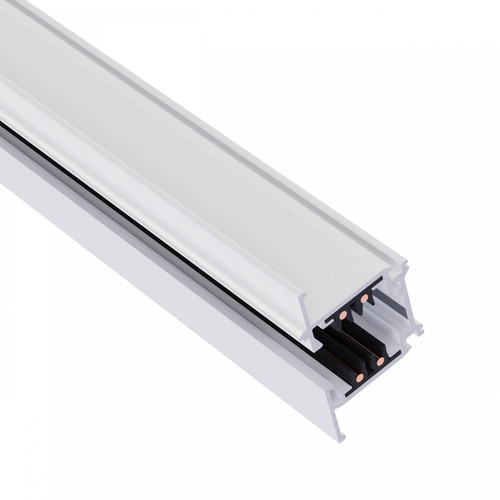 100cm 3-faset skinne til innbygging - Hvit, SPS 2, aluminium, IP20, til 230V skinnesystem