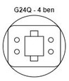 G24Q 7W LED-pære - 120°, varmhvit, mattet