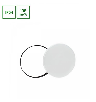 32W LED taklampe med sensor - Ø38cm, 3000K, 3380lm, hvit kant, innebygd bevegelsessensor
