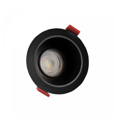 GU10 innfellingsspot med sort reflektor - Sort, aluminium, vippbar, Hull: Ø7,5 cm, Mål: Ø8,5 cm, IP20 innendørs