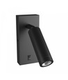 Mini GU10 slim vegglampe - Med bryter, Ø3,8x9,5 cm, sort, rund, uten lyskilde