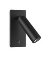 Mini GU10 slim vegglampe - Med bryter, Ø3,8x9,5 cm, sort, rund, uten lyskilde