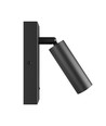 Mini GU10 slim vegglampe - Med bryter, Ø3,8x9,5 cm, sort, rund, uten lyskilde