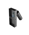 Mini GU10 slim vegglampe - Med bryter, Ø3,8x9,5 cm, sort, rund, uten lyskilde