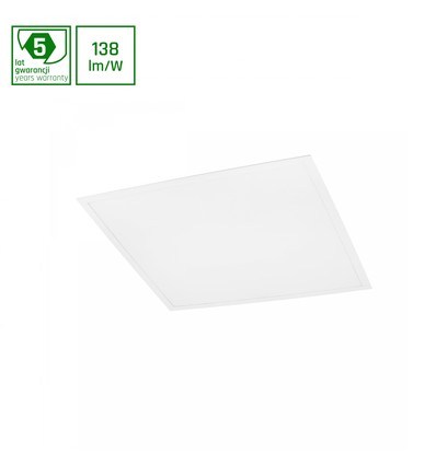 60x60 LED panel, 40W - 138lm/W, IP20, 5 års garanti, for innfelling og påbygging