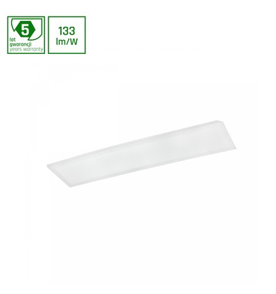 30x120cm LED panel, 40W - 133lm/W, 5300lm, 4000K, hvit kant, 5 års garanti