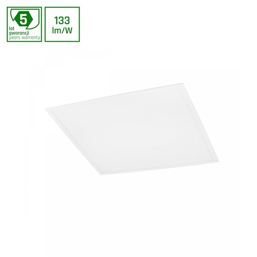 60x60 LED panel, 40W - 133lm/W, 5300lm, 3000K, 5 års garanti, hvit kant