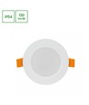 5W Innfellingsspot Ø9,5cm - Sprutsikker, 230V, IP54, Hull: 7,2cm / 3,1cm høy, rund, hvit kant