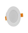 5W Innfellingsspot Ø9,5cm - Sprutsikker, 230V, IP54, Hull: 7,2cm / 3,1cm høy, rund, hvit kant
