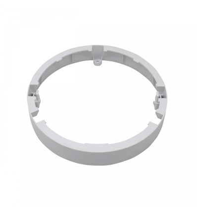 Hvit påbygningsramme til LED panel - Ø22cm, høyde 3,6cm, aluminium/plast