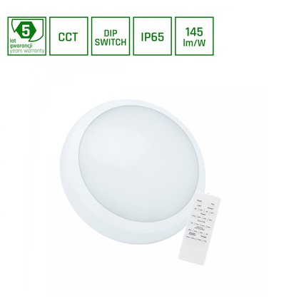 30W NYMPHEA CITY PRO 2 LED taklampe med sensor - 4400lm, CCT, IP65, IK08, inkl. fjernkontroll, 5 års garanti