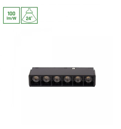 6W SHIFT Basic Grid XS Lineært Armatur - 11cm, 3000K, Sort