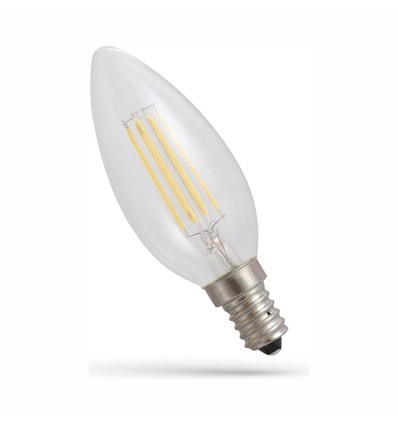 E14 5,5W LED kronepære - Filament, klart glass, C35