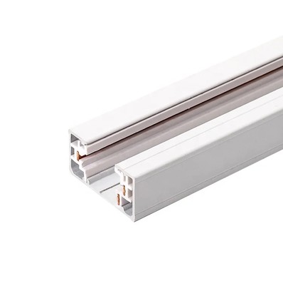 LEDlife 1 meter skinne til skinnespots - Hvit, 1-faset, 1F3W, komplett med tilkobling og endestykke
