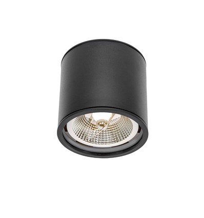 Taklampe AR111, GU10 - IP65, sort, aluminium, utenpåliggende, uten lyskilde