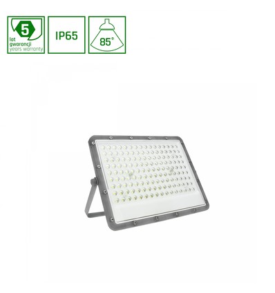 NOCTIS Max lyskaster 100W - kald hvit, 230V, 85°, IP65, 294x215x30 mm, grå