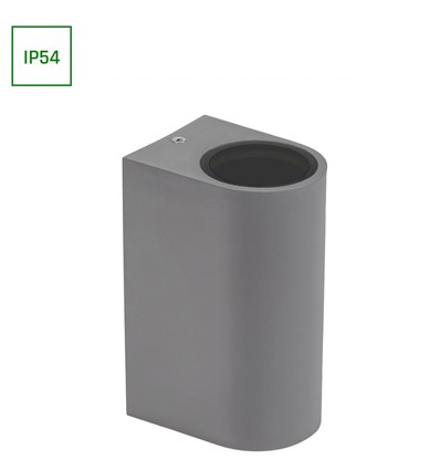 Parete GU10 vegglampe med opp/ned lys - IP54 utendørs, til 2x GU10 pærer, sort, rund