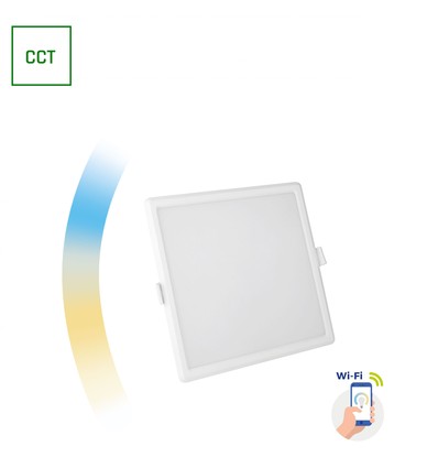 12W Algine Smart CCT downlight panel - Wi-Fi dimbar, 16,2x16,2 cm, firkantet, justerbar lysfarge