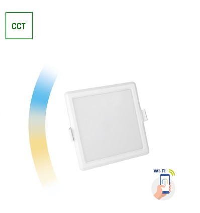 Algine 6W Smart Home LED downlight panel - CCT, dimbar, Wi-Fi, kvadratisk, 112x112 mm