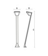 7W AQUATIQUE LED hagelampe - IP54, varm hvit, skrå, inkl. lyskilde