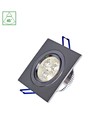 3W Fiale kvadratisk LED innfellingsspot - 45 grader, varm hvit, 3x1W LEDs
