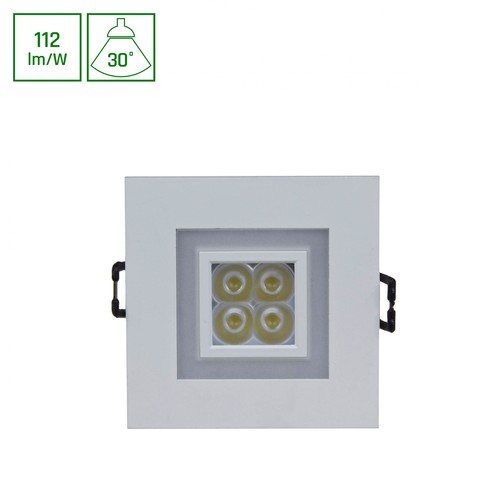 Fiale 4LED 4x1W 30° 230V - Firkantet, Varm hvit LED spot, med varm hvit ramme
