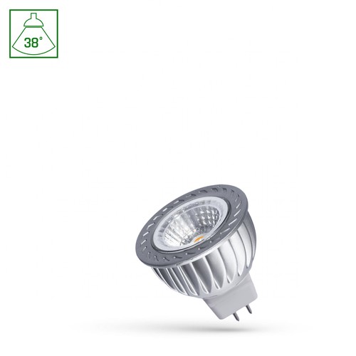 MR16 LED 12V 4W - COB, 38deg, Varm Hvit, med glas, Spectrum