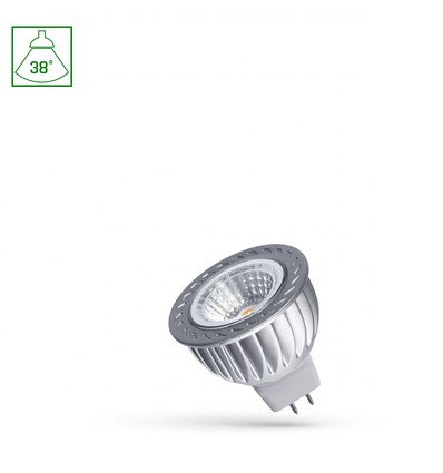 MR16 LED 12V 4W - COB, 38deg, Varm Hvit, med glas, Spectrum