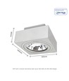MIRORA AR111 Overflate GU10 - uten lyskilde, 250V, IP20, 145x145x85mm, hvit, firkantet, justerbar, spot